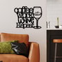 Wallity Coffee Repeat Escultura de Pared de Metal Negra